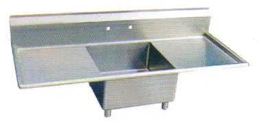 Universal LJ1821-1RL - 54" One Compartment Sink W/ Two Drainboards