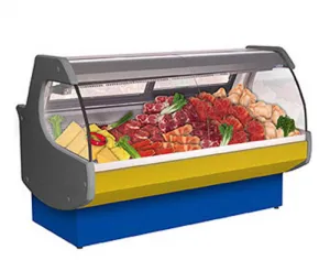 Universal Front Opening Curved Glass Meat Case 75" [ROMEO75SC]