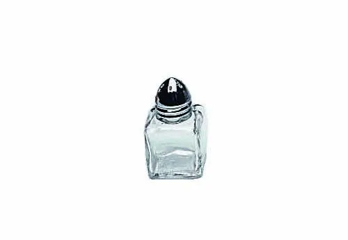 Update International SK-CUC - 1" x 2" x 1" - Glass Salt and Pepper Square Shaker with Chrome Top  