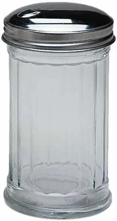 Update International SK-FFL - 12.5" x 6" x 9.5" - Glass Sugar Jar with Stainless Steel Side-Flap Top  