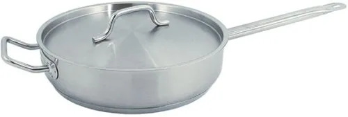 Update International SSAU-3 - 10" Induction Ready Stainless Steel Saute Pan w/Cover