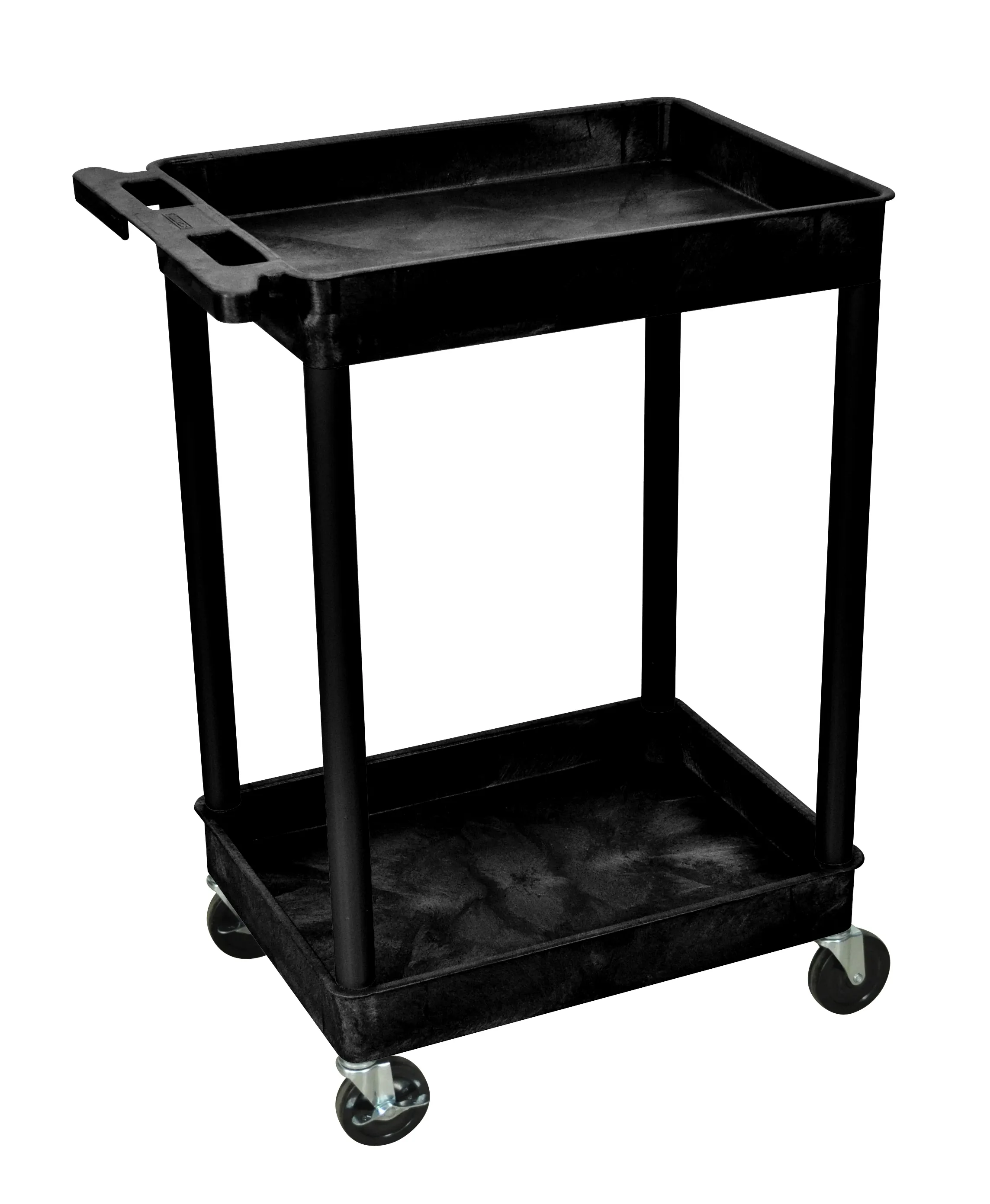 Luxor - STC11B - Plastic 2 Shelf Utility Tub Cart - Black