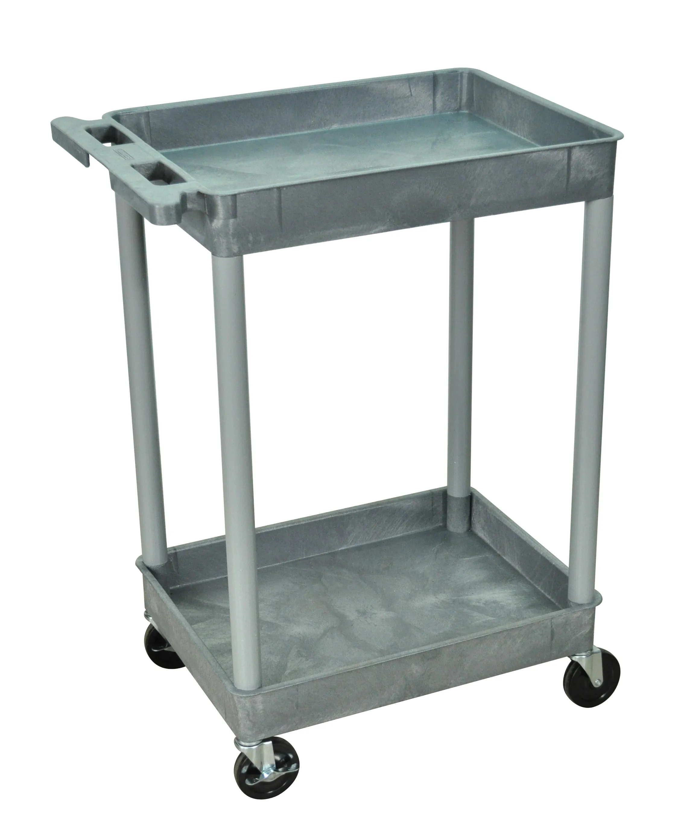 Luxor - STC11G - Plastic 2 Shelf Utility Tub Cart - Gray