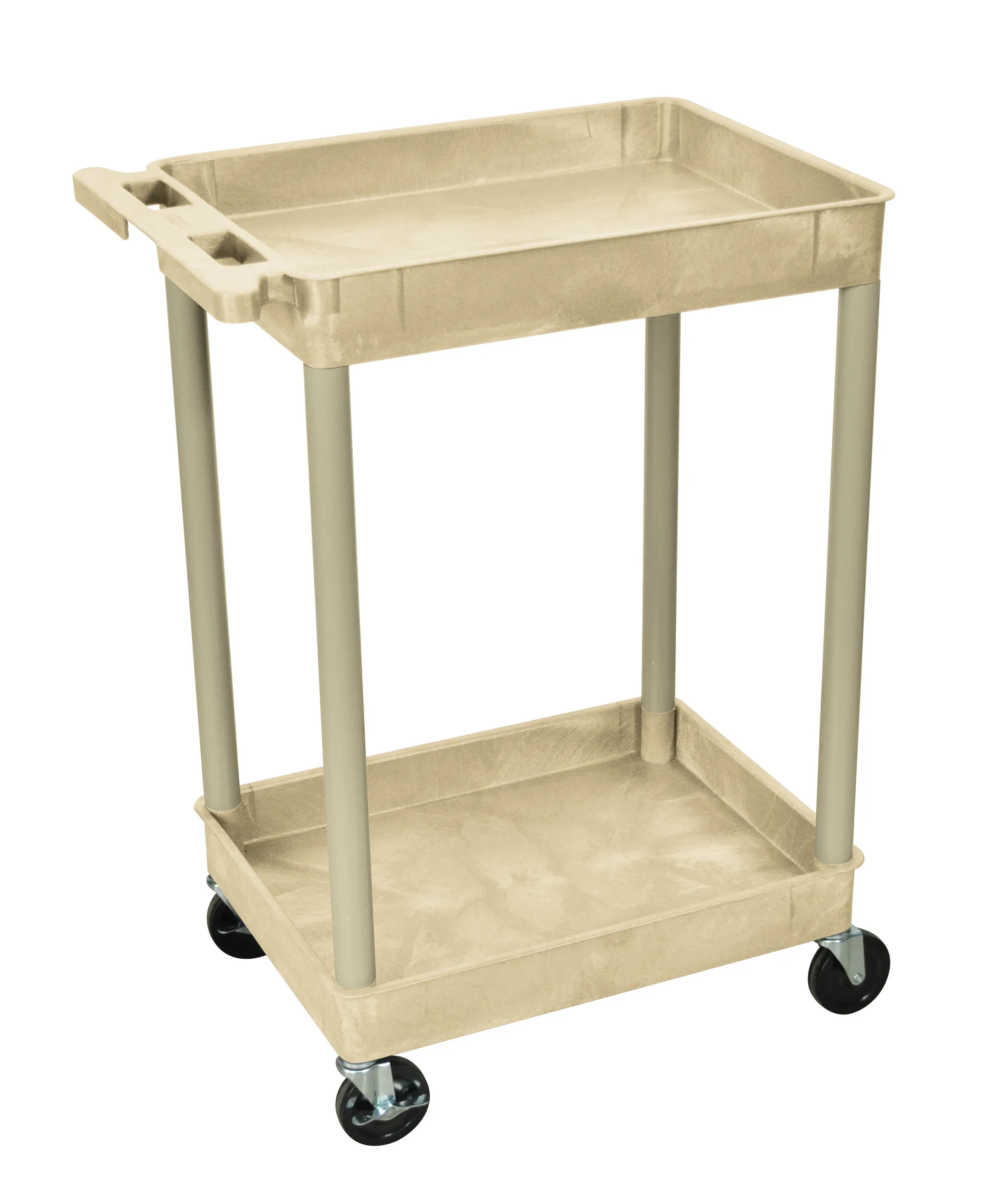 Luxor - STC11P - Plastic 2 Shelf Utility Tub Cart - Putty