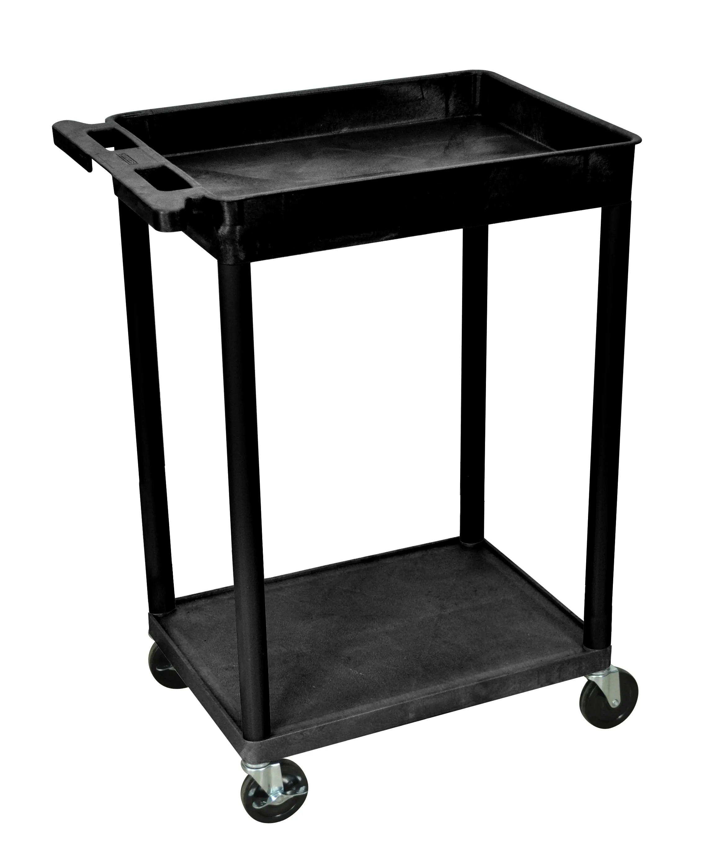 Luxor - STC12B - Plastic 2 Shelf Utility Tub Cart - Black