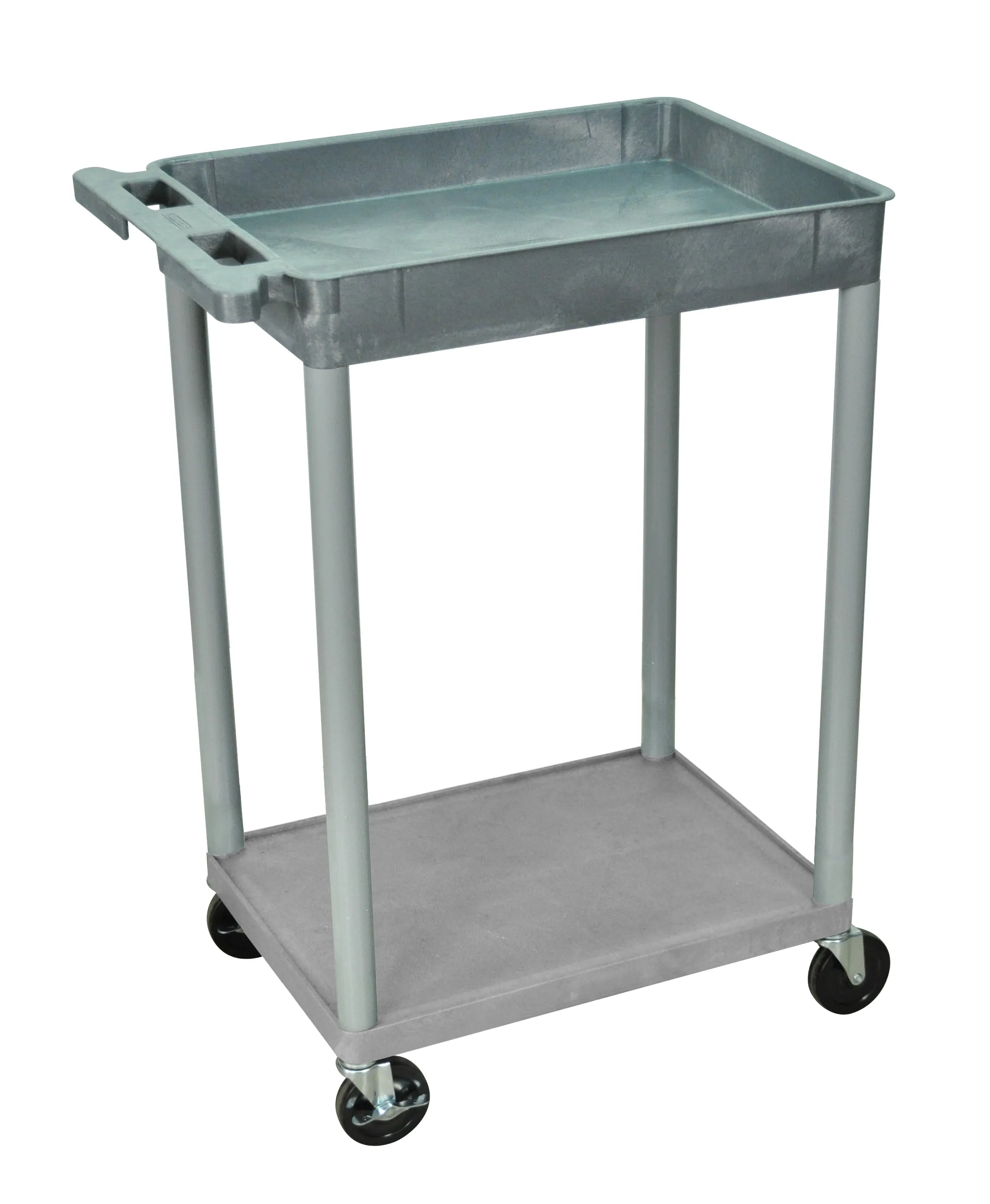 Luxor - STC12G - Plastic 2 Shelf Utility Tub Cart - Gray