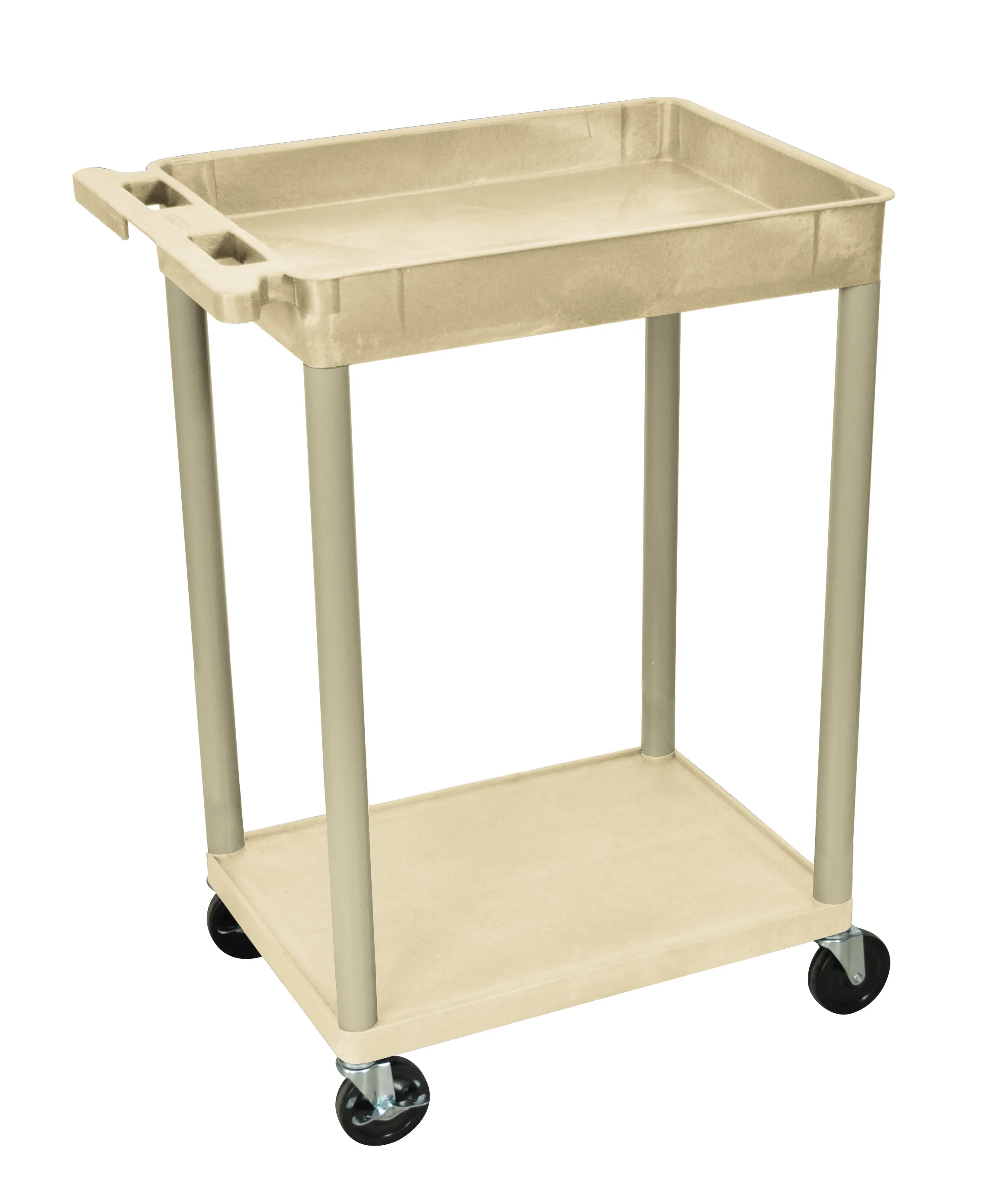 Luxor - STC12P - Plastic 2 Shelf Utility Tub Cart - Putty