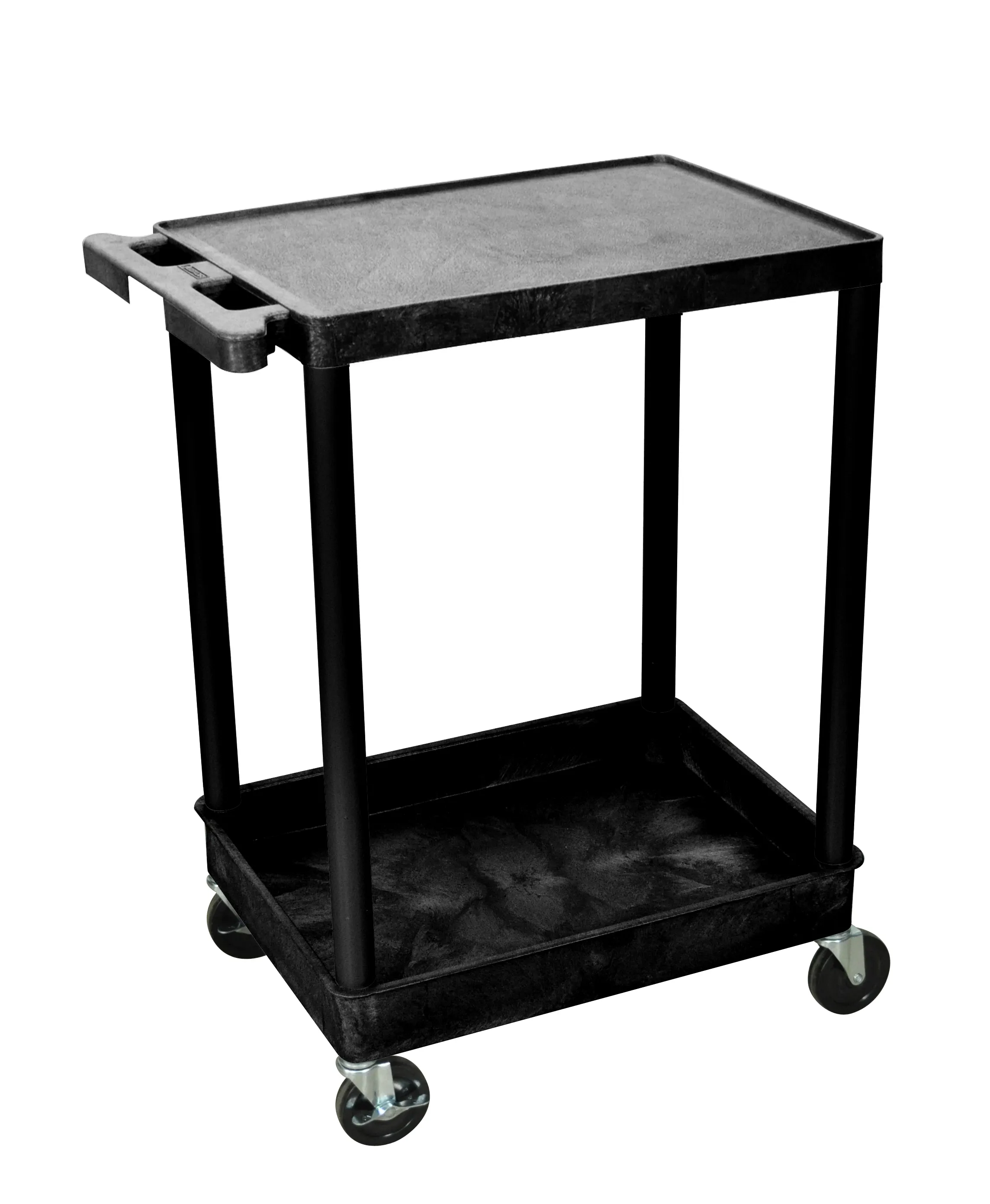 Luxor - STC21B - Plastic 2 Shelf Utility Tub Cart - Black