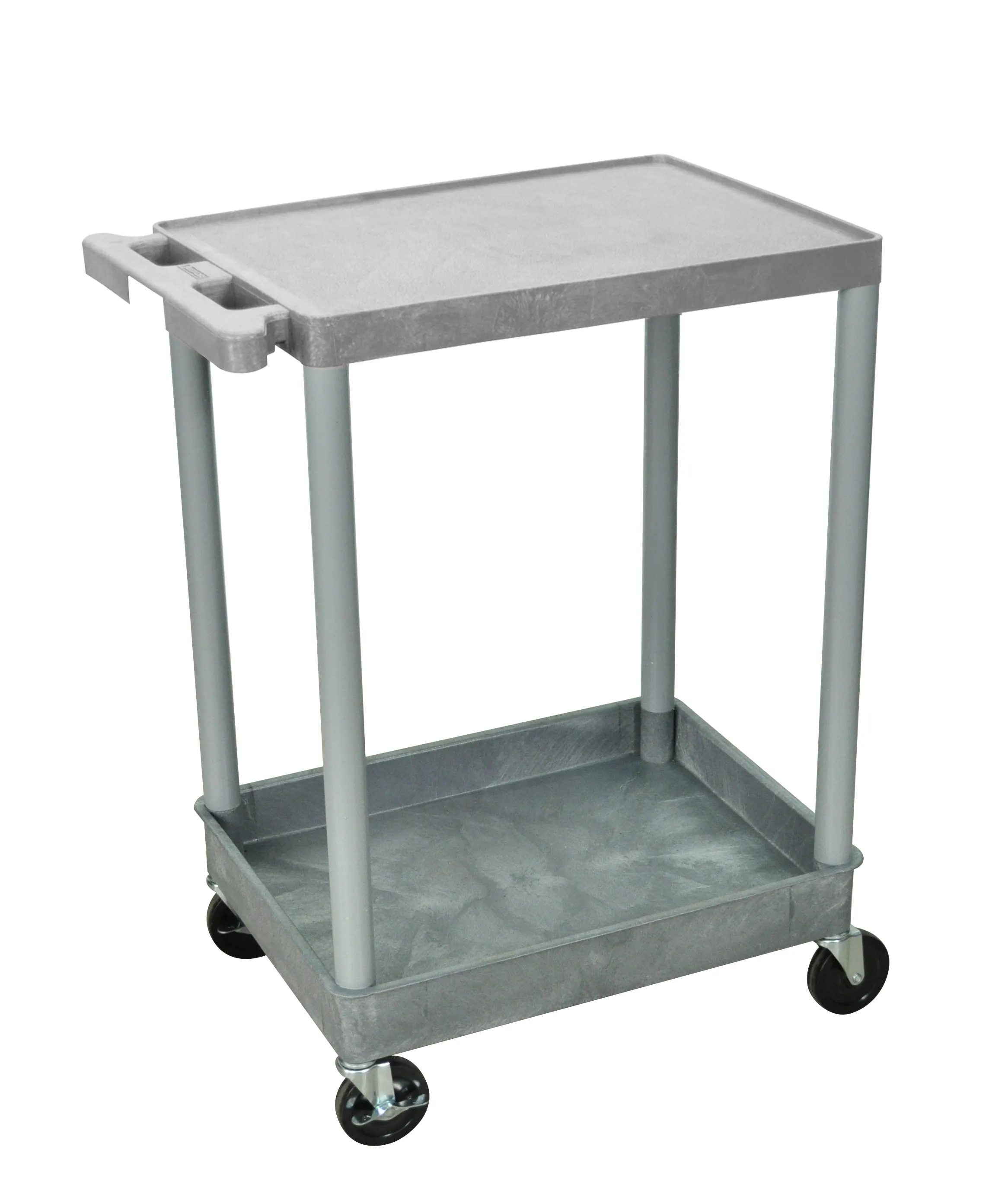 Luxor STC21G - Plastic 2 Shelf Utility Tub Cart - Gray