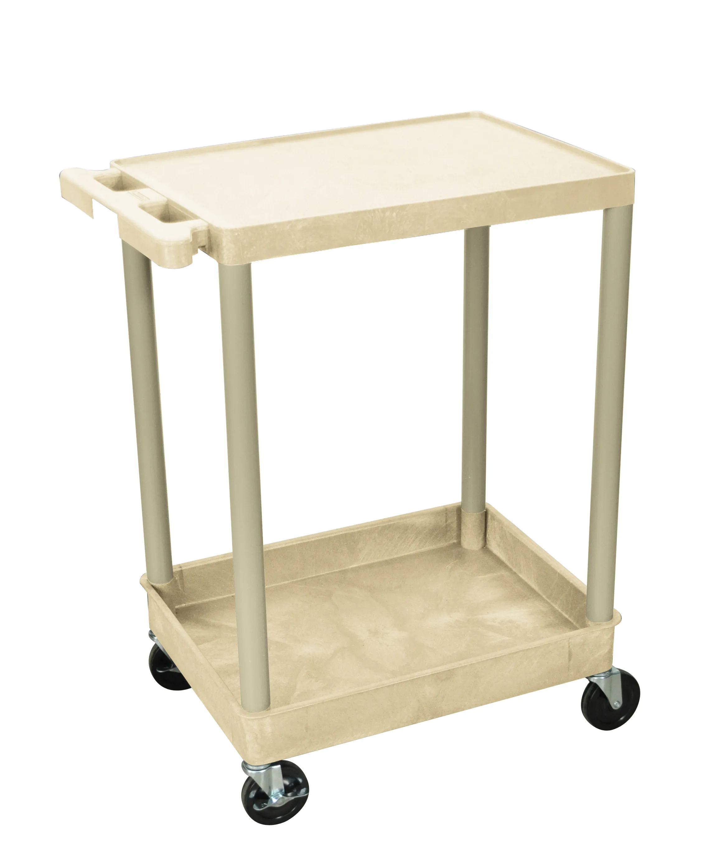 Luxor - STC21P - Plastic 2 Shelf Utility Tub Cart - Putty