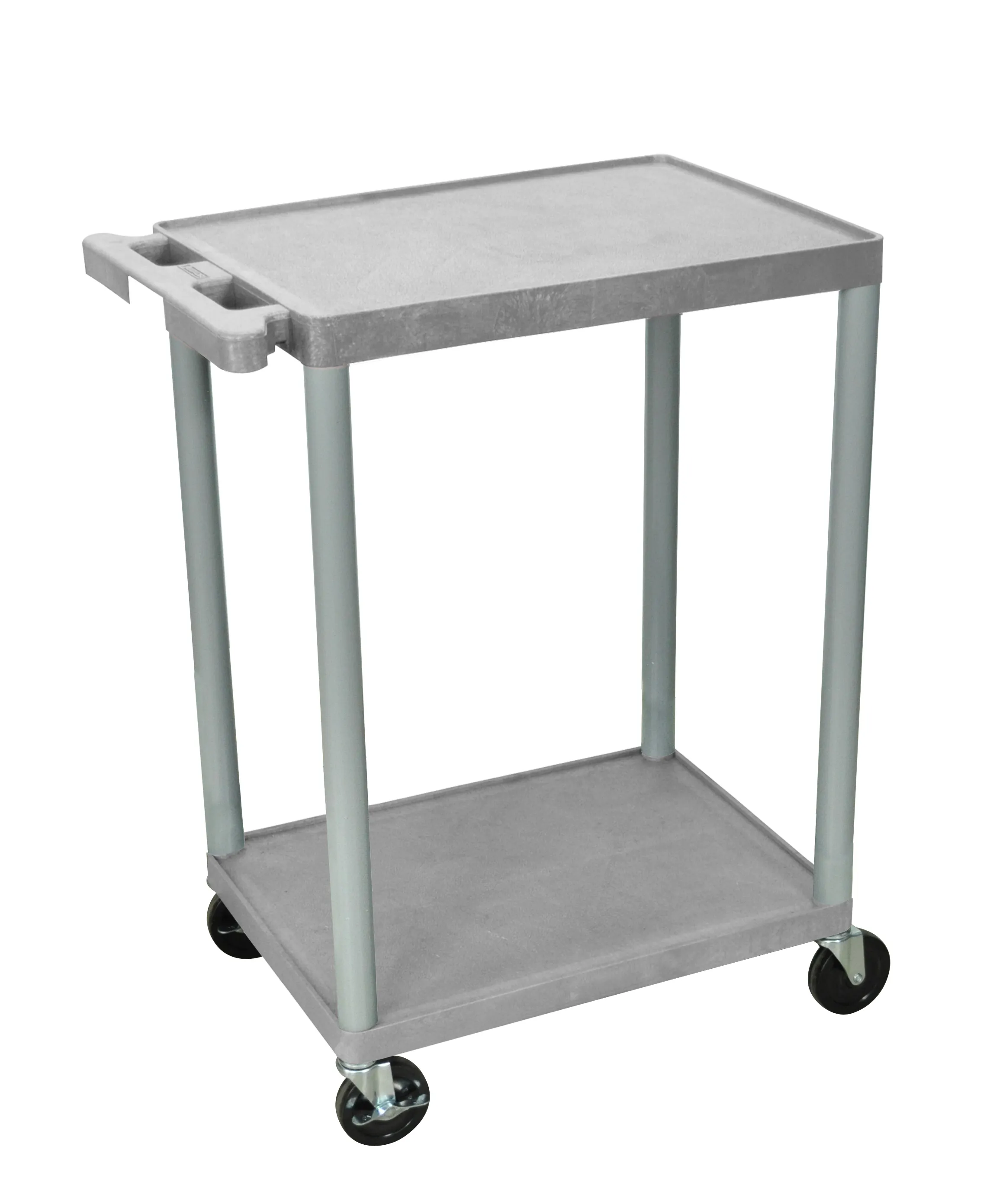 Luxor - STC22G - Plastic 2 Shelf Utility Tub Cart - Gray