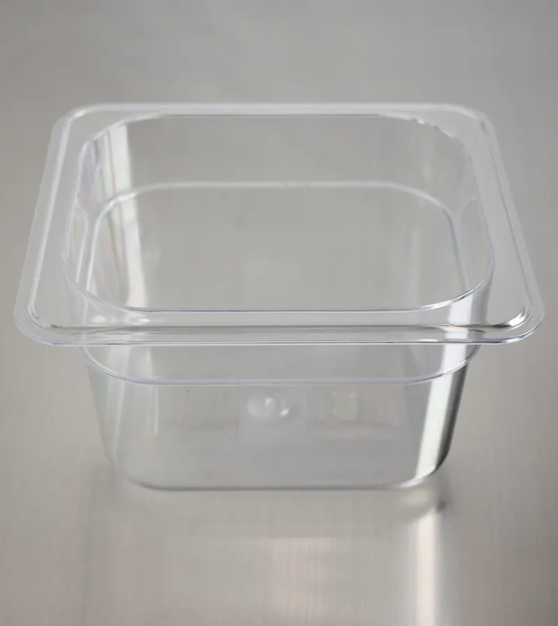 Universal 1/6 Size Clear Polycarbonate Food Pan, 4" Deep