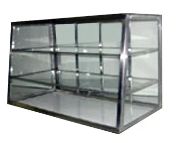 Carib 3 Compartment Tapered Front Display Case 12" x 28" [4T]