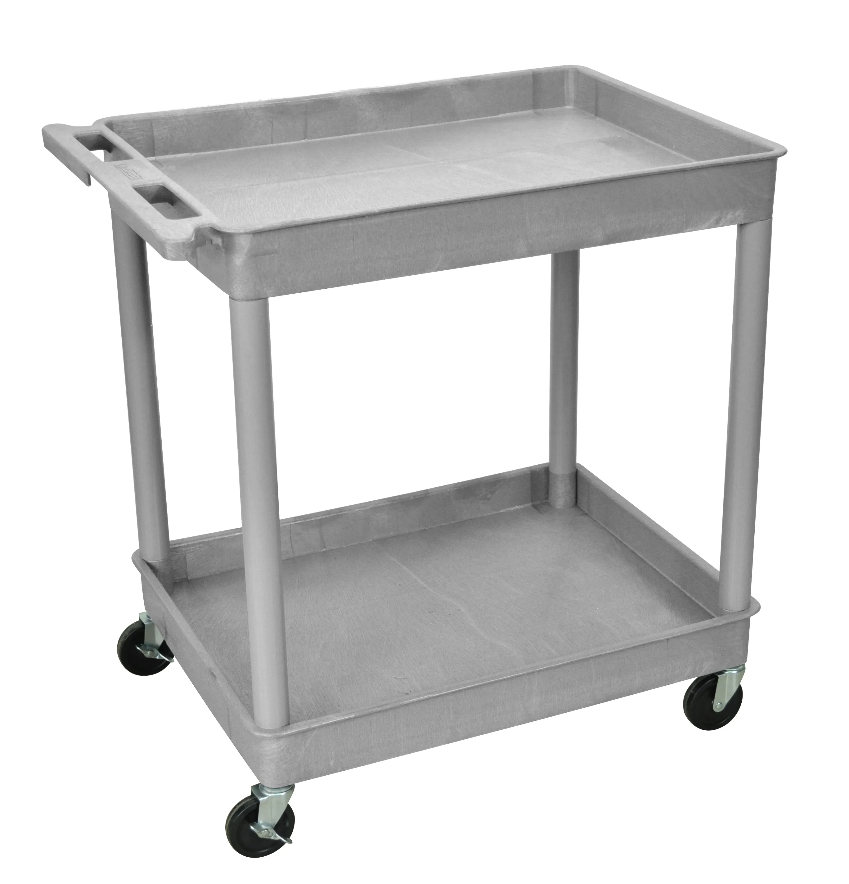 Luxor - TC11G - Plastic 2 Shelf Utility Tub Cart - Gray