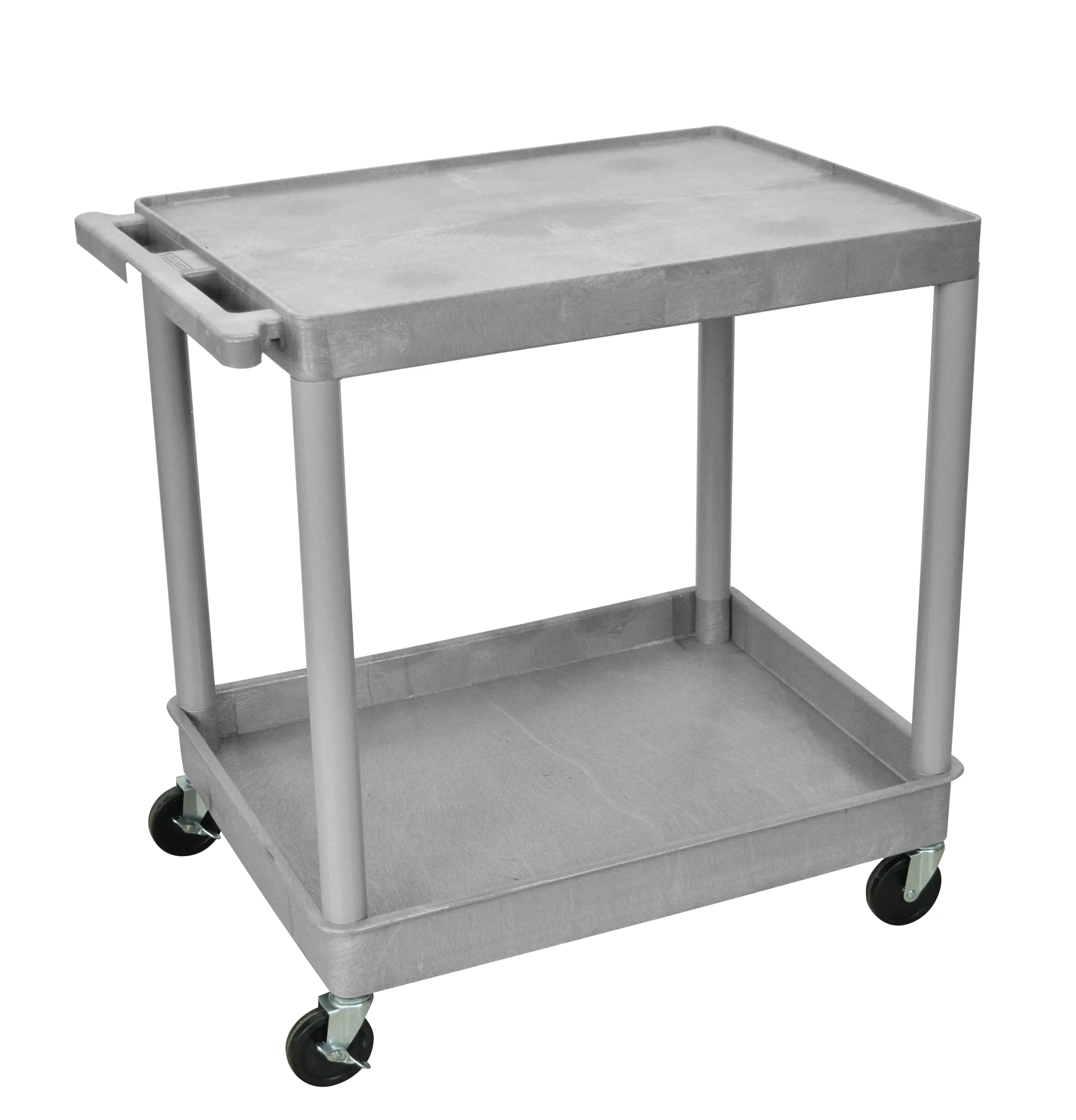 Luxor - TC21B - Plastic 2 Shelf Utility Tub Cart - Gray