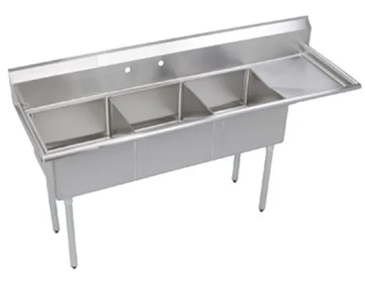 Universal LJ1216-3R - 51" Three Compartment Sink W/ Right Drainboard