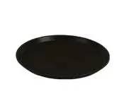 Thunder Group PLST1100BR - Brown Round Slip Resistant Serving Tray 11" (12 per Case) 