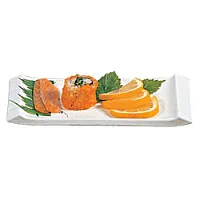 Thunder Group 1501BB - Vegetable Serving Plate - Blue Bamboo Collection 8-1/2" x 3-3/4" (12 per Case) 