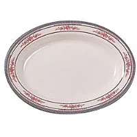 Thunder Group 2114AR - Deep Oval Platter - Rose Collection 14" (12 per Case) 