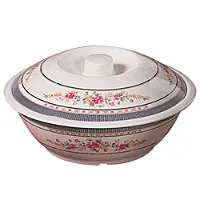 Thunder Group 8010AR - Serving Bowl with Lid - Rose Collection 63 oz 