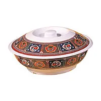 Thunder Group 8010TP - Serving Bowl with Lid - Peacock Collection 63 oz 