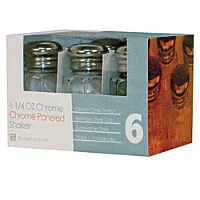 Thunder Group GLTWPS002T - Chrome Paneled Shaker Set w/ Perforated Tops 1-1/4 oz (8 per Case) 