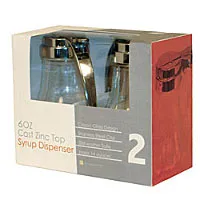 Thunder Group GLTWSY006T - Glass Syrup Dispenser Set 6 Oz (12 per Case) 