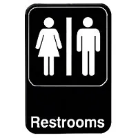 Thunder Group PLIS6908BK - Restrooms Sign 9" x 6" (12 per Case) 