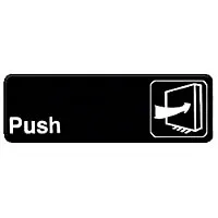 Thunder Group PLIS9301BK - Push Sign 9" x 3" (12 per Case) 