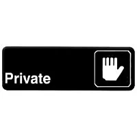 Thunder Group Private Sign 9" x 3" (12 per Case) [PLIS9303BK] 