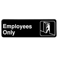 Thunder Group PLIS9304BK - Employees Only Sign 9" x 3" (12 per Case) 