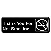 Thunder Group PLIS9318BK - Thank You For Not Smoking Sign 9" x 3" (12 per Case) 