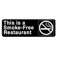 Thunder Group This Is A Smoke Free Restaurant Sign 9" x 3" (12 per Case) [PLIS9320BK] 