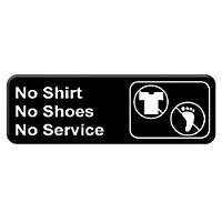 Thunder Group PLIS9330BK - No Shirt No Shoes No Service Sign 9" x 3" (12 per Case) 