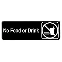 Thunder Group No Food Or Drink Sign 9" x 3" (12 per Case) [PLIS9331BK] 