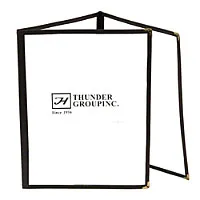 Thunder Group PLMENU-3BL - Black Three Page Menu Cover 8-1/2" x 11" (10 per Case) 