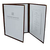 Thunder Group Brown Three Page Menu Cover 8-1/2" x 11" (10 per Case) [PLMENU-3BR]