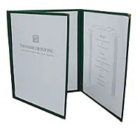 Thunder Group PLMENU-3GR - Green Three Page Menu Cover 8-1/2" x 11" (10 per Case) 