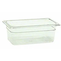 Thunder Group PLPA8144 - Quarter-Size Polycarbonate Solid Food Pans 4" (6 per Case) 