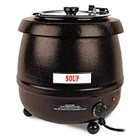 Thunder Group SEJ32000C - Brown Round Stainless Steel Soup Warmer 10-1/2 Qt. 