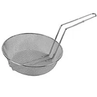 Thunder Group Nickel Plated Round Mesh Culinary Basket 12" [SLCB012C]