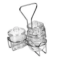 Thunder Group Stainless Steel Condiment Jar Holder (12 per Case) [SLCJH004]