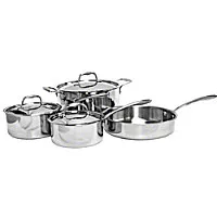 Thunder Group Tri-ply Cookware 7 piece Stainless Steel Pan and Pot Set (1 per Case) [SLCK007]