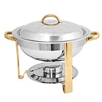 Thunder Group SLRCF0831GH - Gold Accented Round Chafer 4 Qt. 