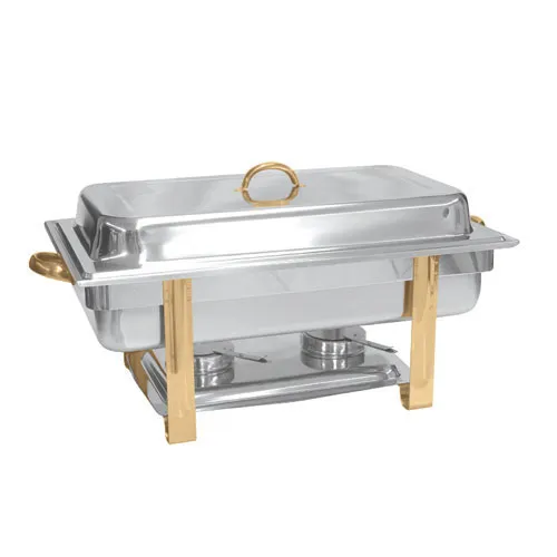 Thunder Group SLRCF0833GH - Gold Accented Oblong Chafer 8 Qt. 