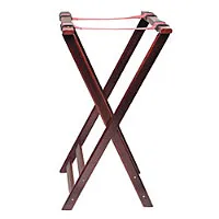 Thunder Group Double Bar Mahogany Finish Rubberwood Tray Stand 33" [WDTHTS032]