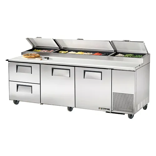 True TPP-93D-2 - 93" Pizza Prep Table 2 Drawers & 2 Doors