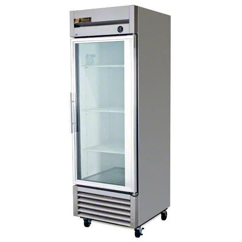 True T-23G - 27" Reach-In Refrigerator - 1 Glass Swing Door, 3 Shelves