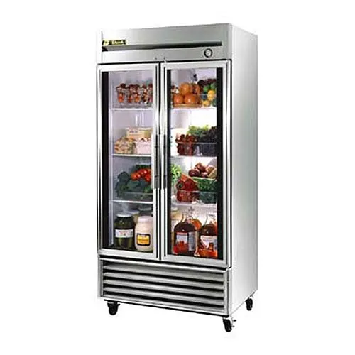 True T-35G - 40" Reach-In Refrigerator - 2 Glass Swing Door, 6 Shelves