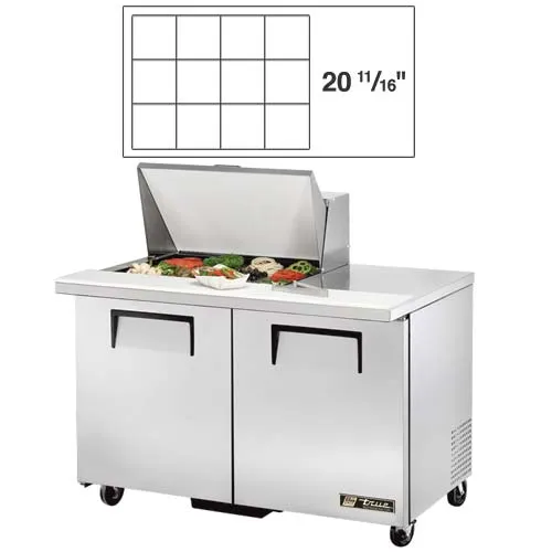 True TSSU-48-12MB - 48" Sandwich Salad Prep Table Holds 12, 1/6 Pans